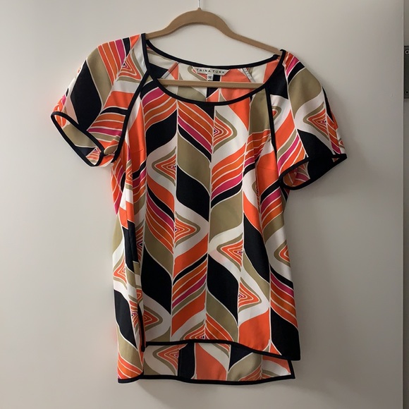 Trina Turk multi colored blouse sz M - Picture 2 of 8